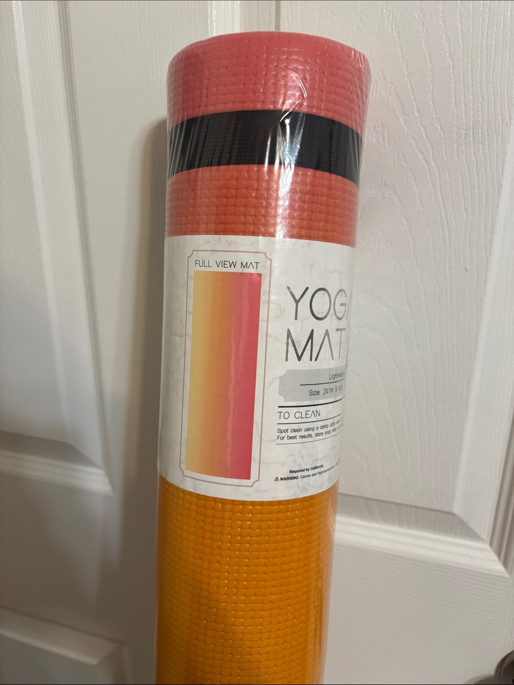 Gradient Pink to Orange Yoga Mat